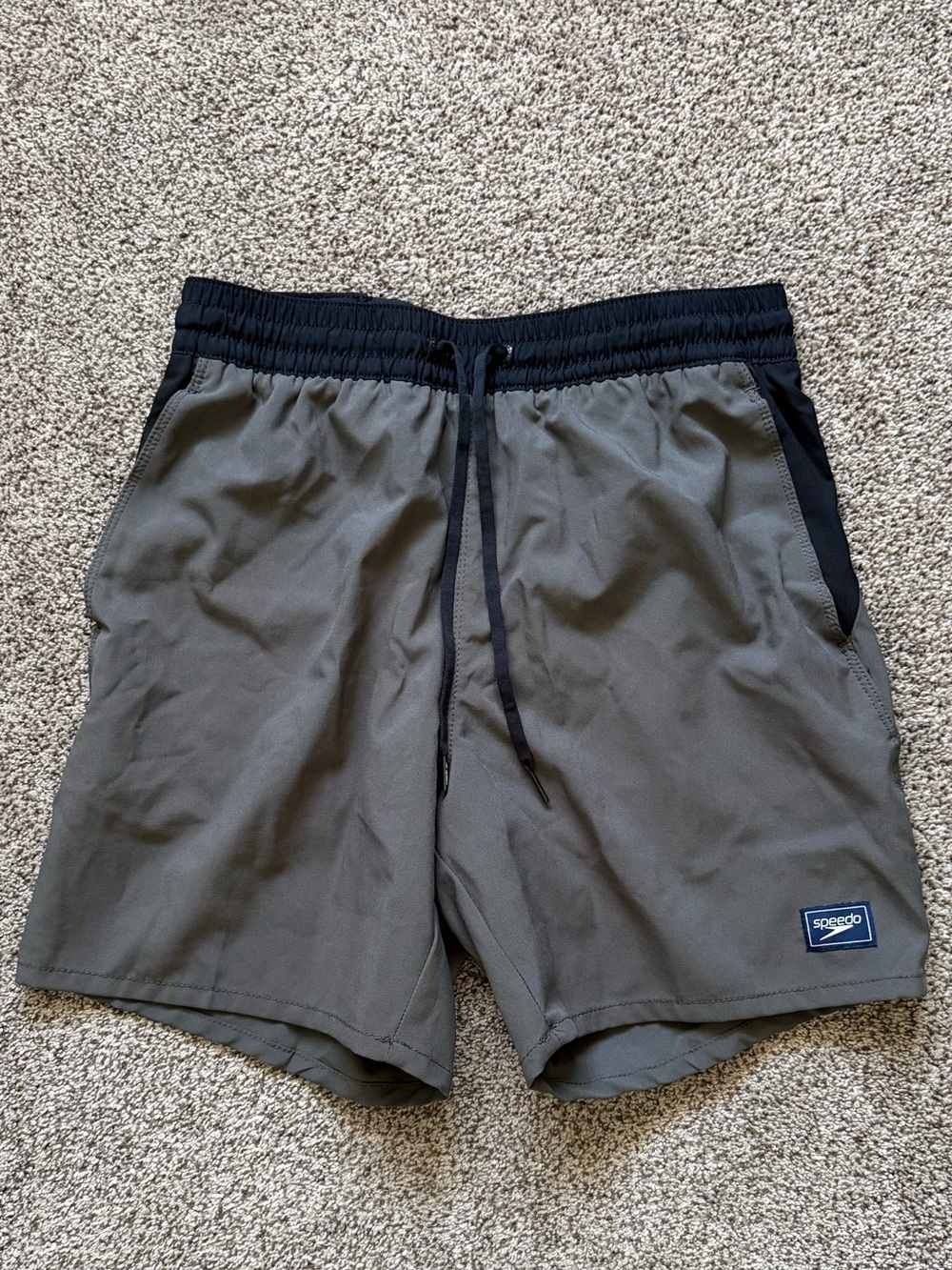 Men’s Speedo Grey And Black Swim Trunks